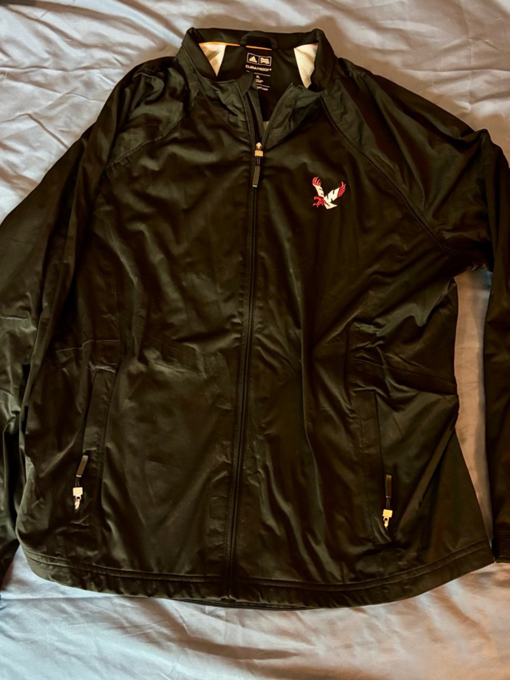 Women’s’ adidas Golf Black Full-Zip Athletic Jacket with EWU Eagle Embroidery